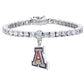 Silver 4mm Classic Tennis Bracelet with Double Security Clasp for University of Arizona "A" Charm (Charm Sold Separately) by Bling