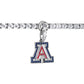 Silver 4mm Classic Tennis Bracelet with Double Security Clasp for University of Arizona "A" Charm (Charm Sold Separately) by Bling