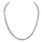 Silver Asscher-Cut Couture Tennis Necklace with Double Security Clasp 16.5" by Bling