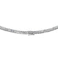 Silver Asscher-Cut Couture Tennis Necklace with Double Security Clasp 16.5" by Bling