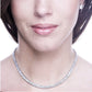 Silver Asscher-Cut Couture Tennis Necklace with Double Security Clasp 16.5" by Bling