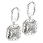 Silver Asscher Cut Drop Earrings by Bling