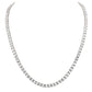 Silver Classic Tennis Necklace with Double Security Clasp 18" by Bling