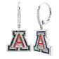 Silver Couture 'A' Earrings with Leverback by Bling
