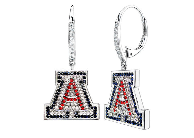 Silver Couture 'A' Earrings with Leverback by Bling