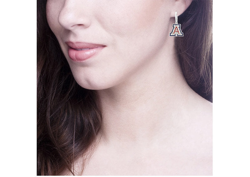 Silver Couture 'A' Earrings with Leverback by Bling