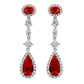 Silver Deep Crimson Regal Teardrops by Bling