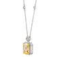 Silver Fancy Light Yellow Emerald Cut Station Necklace with 18 KGP Prongs by Bling