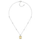 Silver Fancy Light Yellow Emerald Cut Station Necklace with 18 KGP Prongs by Bling