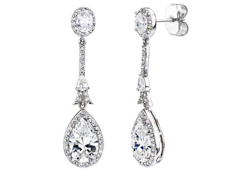 Silver Kensington Teardrops by Bling