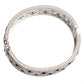 Silver Lab Created Sapphire Florentine Cuff with Perimeter Stones by Bling