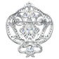 Silver Ornate Regal Brooch with Clear Center Stone by Bling