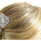 Silver Ornate Regal Brooch with Clear Center Stone by Bling