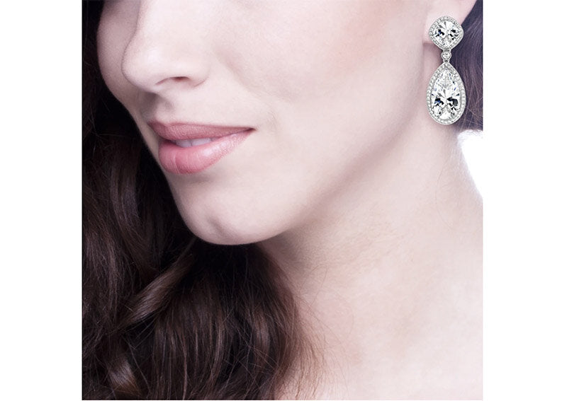 Silver Palace Teardrops by Bling