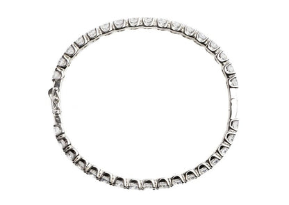 Silver Round 5mm Solitaire Eternity Bangle with Double Security Clasp by Bling