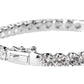 Silver Round 5mm Solitaire Eternity Bangle with Double Security Clasp by Bling