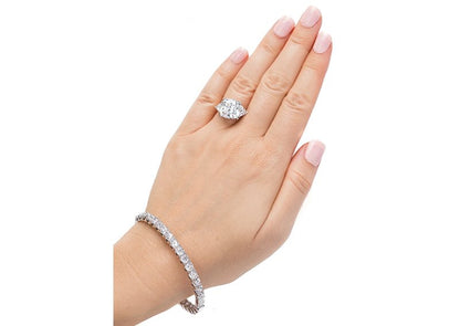 Silver Round 5mm Solitaire Eternity Bangle with Double Security Clasp by Bling