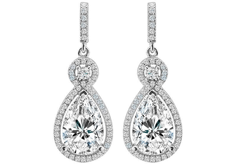 Silver Victorian Clear Teardrops by Bling