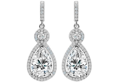 Silver Victorian Clear Teardrops by Bling