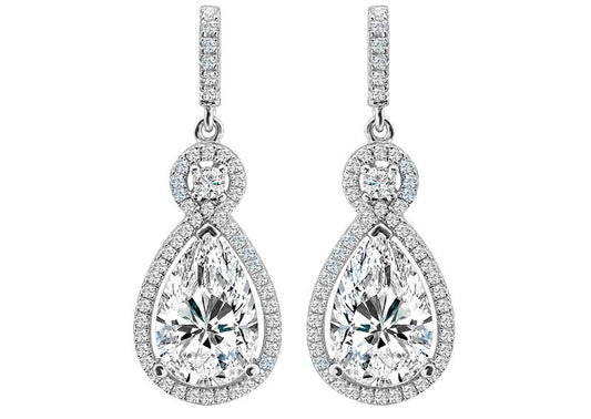 Silver Victorian Clear Teardrops by Bling