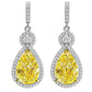 Silver Victorian Fancy Light Yellow Teardrops with 18 KGP Prongs by Bling