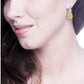 Silver Victorian Fancy Light Yellow Teardrops with 18 KGP Prongs by Bling