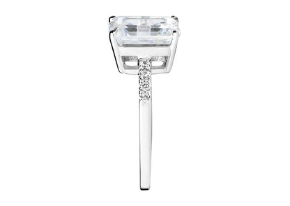 Sterling Silver Clear Emerald Cut Sophia Ring By Bling