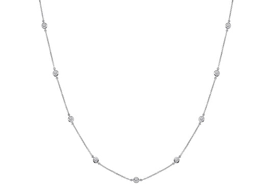 Sterling Silver 27" Long Floating Station Necklace by Bling