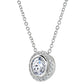 Sterling Silver 2 Carat Round Pendant Necklace with Halo by Bling