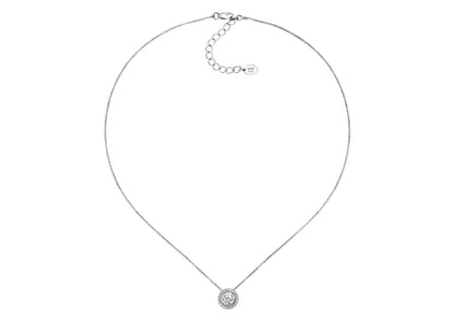 Sterling Silver 2 Carat Round Pendant Necklace with Halo by Bling