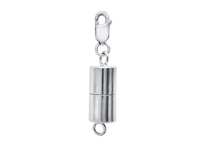Sterling Silver Barrel Magnetic Clasp with Small Lobster Clasp by Bling