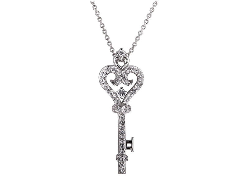 Sterling Silver Estate Vintage Key Necklace by Bling