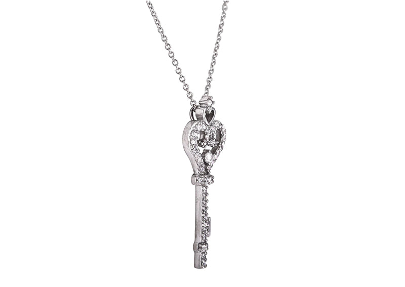 Sterling Silver Estate Vintage Key Necklace by Bling