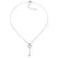 Sterling Silver Thin Pavé Heart Key Necklace by Bling