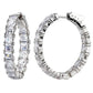 Sterling Silver 1.25" Asscher Cut Oval Couture Hoops by Bling