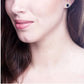 Sterling Silver 1 Carat Lab Created Sapphire Round Solana Studs with Halo and 18 KGP Prongs by Bling