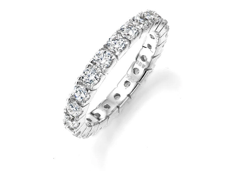 Sterling Silver 2.75mm Thin Round Eternity Ring Band by Bling