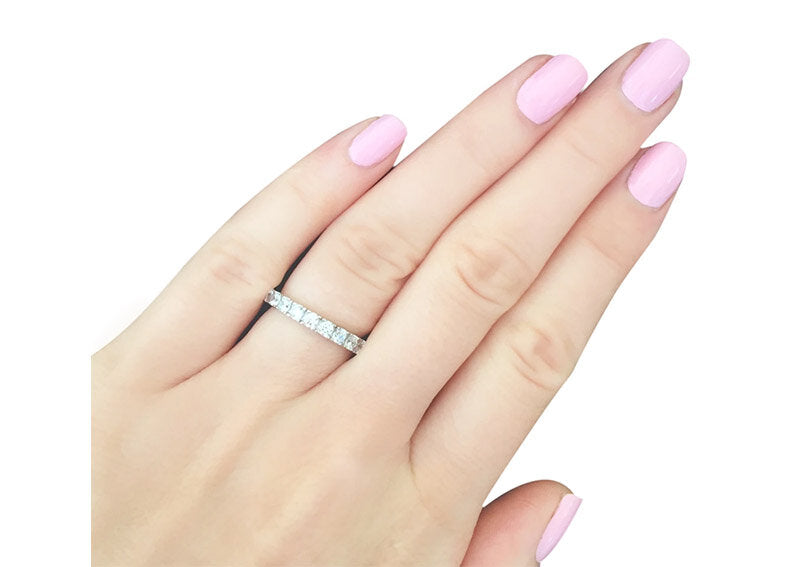 Sterling Silver 2.75mm Thin Round Eternity Ring Band by Bling