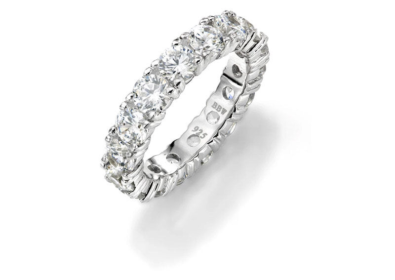 Sterling Silver 4mm Round Eternity Band by Bling
