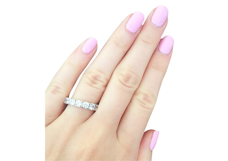 Sterling Silver 4mm Round Eternity Band by Bling
