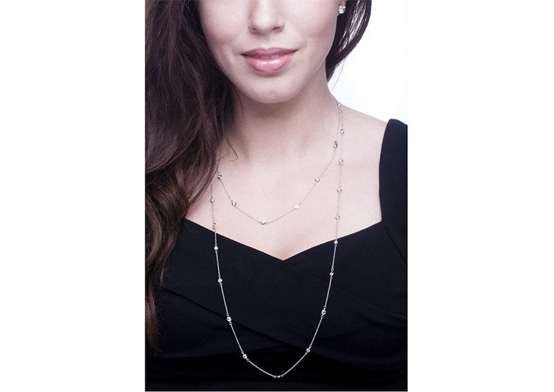 Sterling Silver 54 Inch 6-in-1 Necklace by Bling