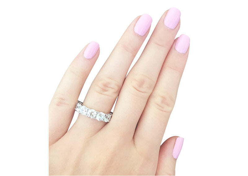 Sterling Silver 5mm Round Eternity Band by Bling