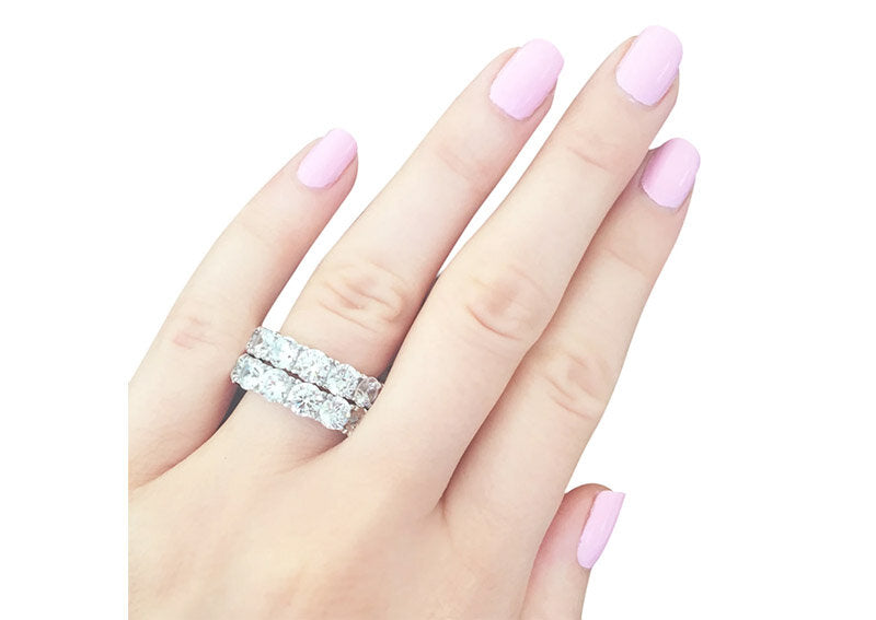 Sterling Silver 5mm Round Eternity Band by Bling