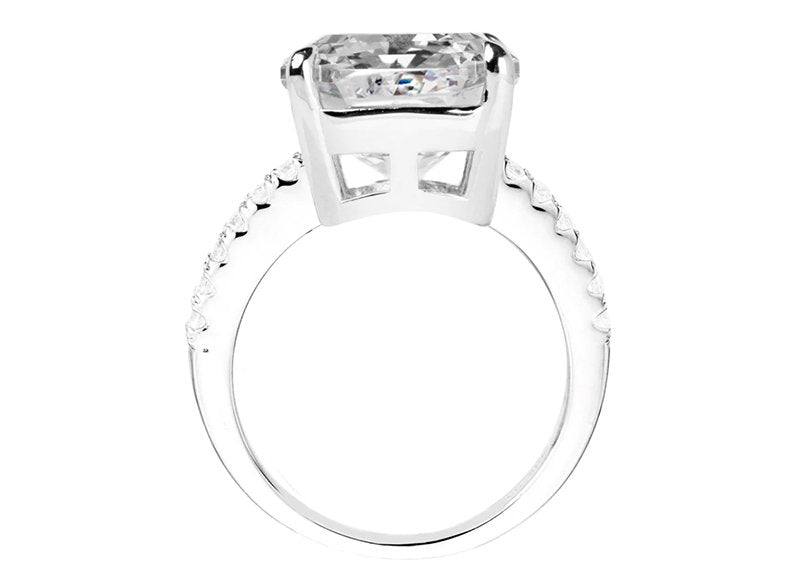 Sterling Silver Clear Asscher/Emerald-Cut Aspen Ring-Bling by Wilkening Invented Cut