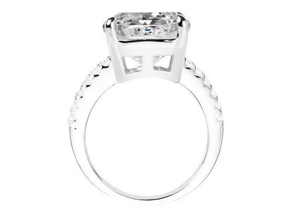 Sterling Silver Clear Asscher/Emerald-Cut Aspen Ring-Bling by Wilkening Invented Cut