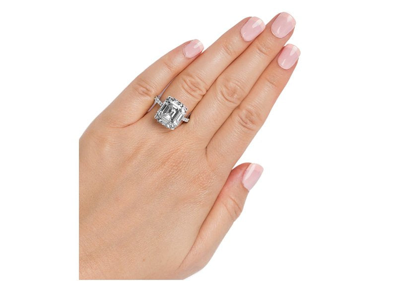 Sterling Silver Clear Asscher/Emerald-Cut Aspen Ring-Bling by Wilkening Invented Cut