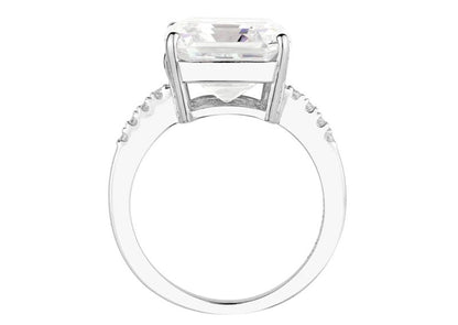 Sterling Silver Clear Emerald Cut St. Moritz Ring by Bling