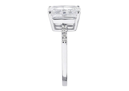 Sterling Silver Clear Rectangular Crushed Ice Cut Carley Ring