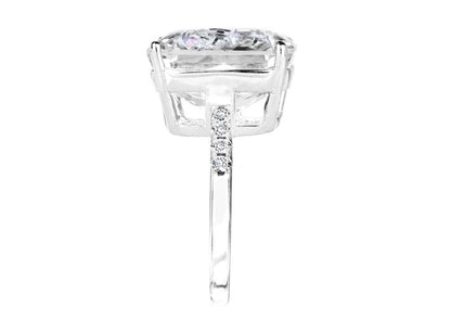 Sterling Silver Clear Rectangular Crushed Ice Cut Sedona Ring