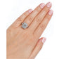 Sterling Silver Clear Rectangular Crushed Ice Cut Sedona Ring